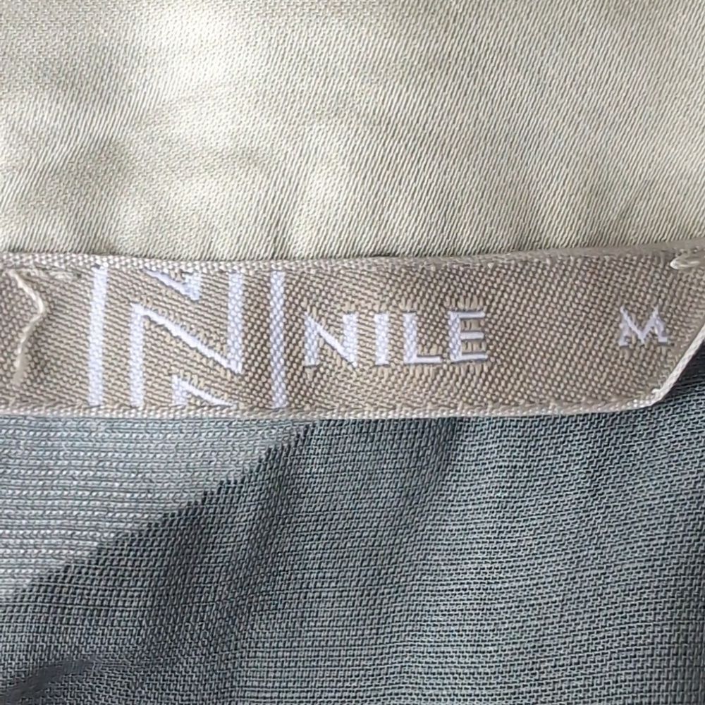 Nile (Swiss Brand) Silk Floral Burnout Velvet  Grey Blue Size M - Picture 4 of 14